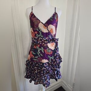 NEW Band Of The Free Margaux Purple Mixed Floral Mini Dress